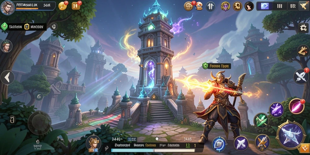 Screenshot gameplay <strong>3446</strong> yang mendebarkan dalam mempertahankan menara.