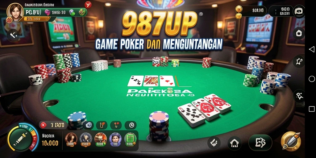 Gameplay Poker menyenangkan dan menegangkan di 987UP.
