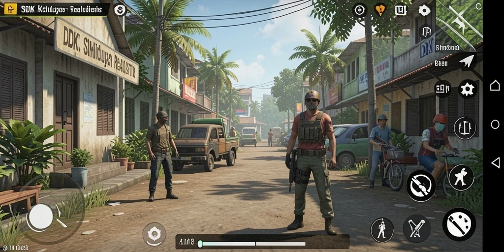 Screenshot gameplay DKK menampilkan interaksi karakter yang mendalam.