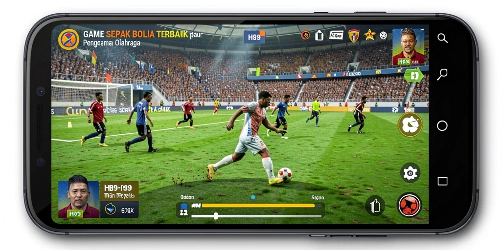 Tampilan gameplay H89 yang menegangkan dan realistis dalam sepak bola.