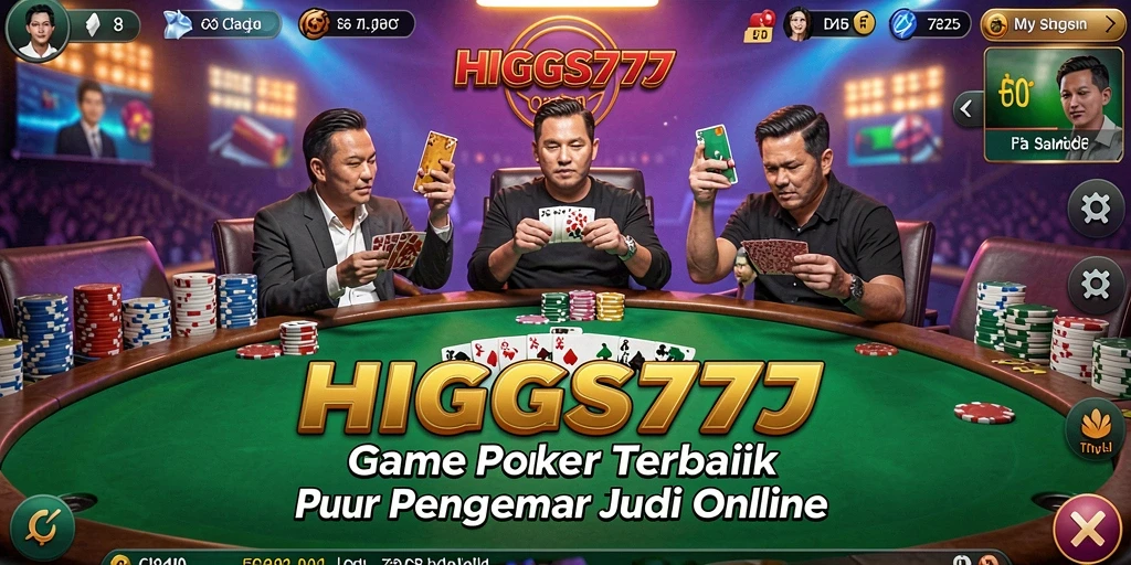 Tampilan utama HIGGS777 yang menampilkan gameplay Poker yang seru.
