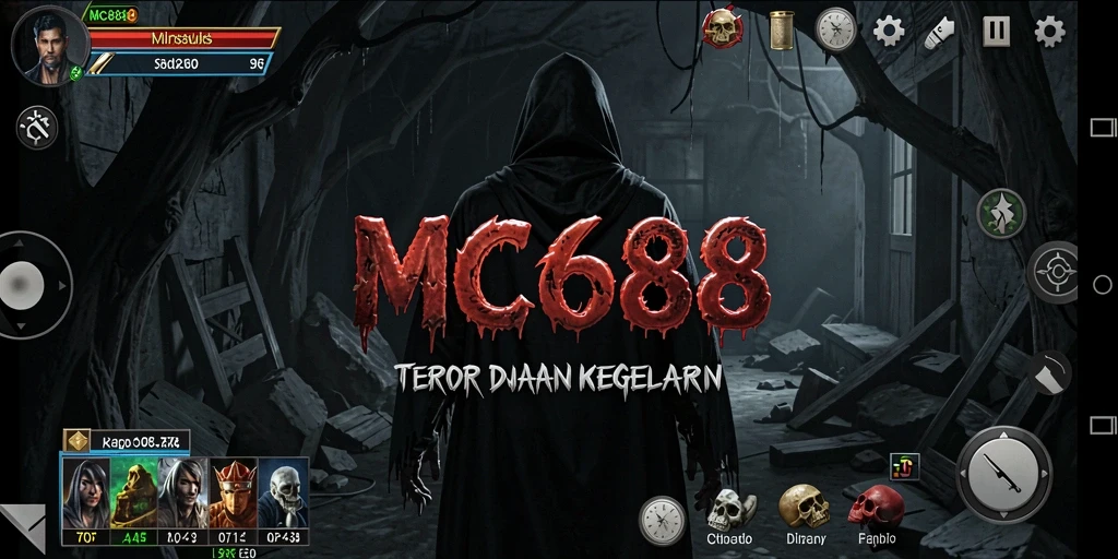 Tangkapan layar dari gameplay menakutkan MC888 yang penuh horor.