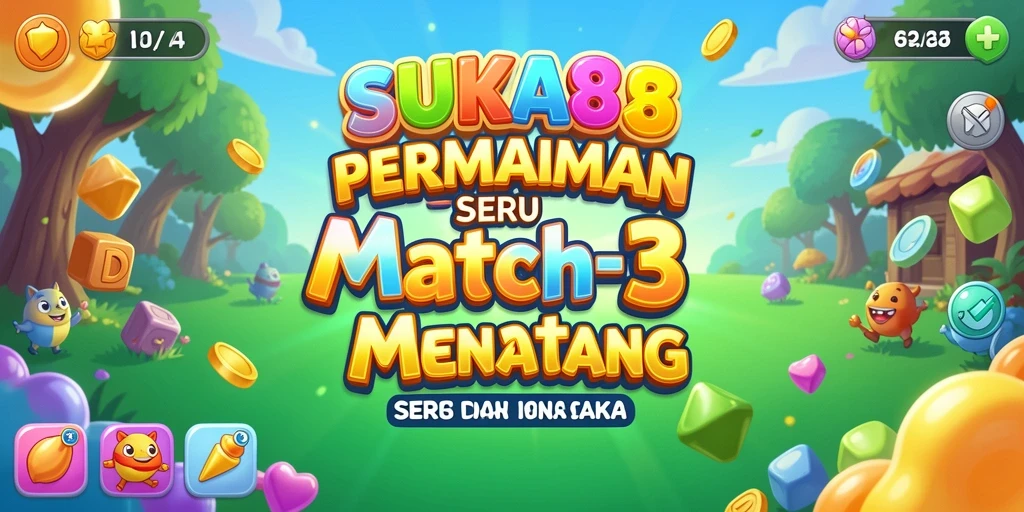 Screenshot gameplay SUKA86 menampilkan aksi seru mencocokkan permata.