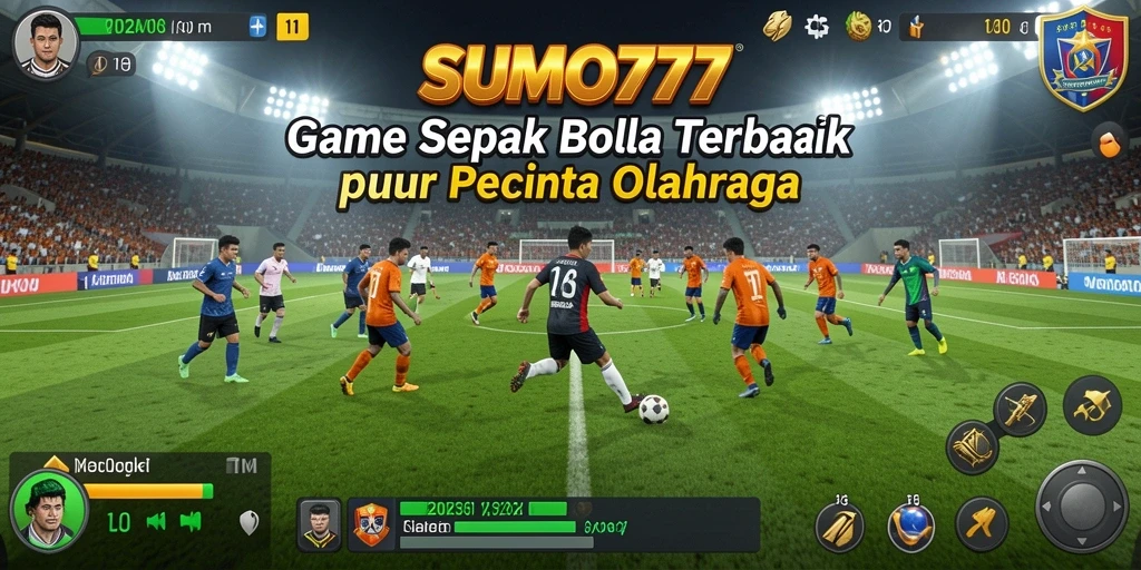 Tampak gameplay sepak bola yang dinamis dan menarik.
