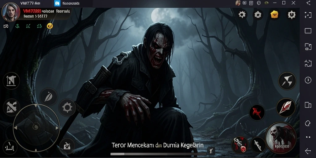 Tangkapan layar menampilkan suasana mencekam dalam gameplay VM777.